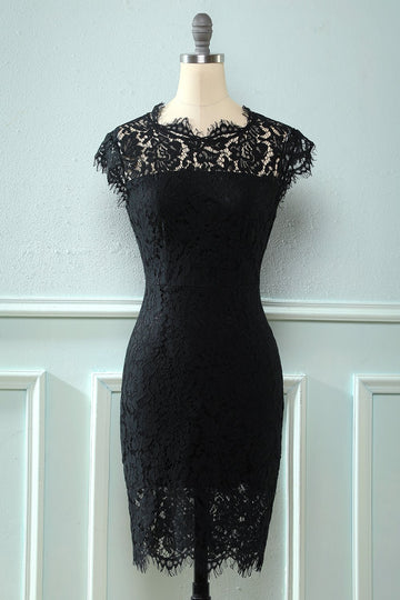 Vestido de renda de bodycon preto